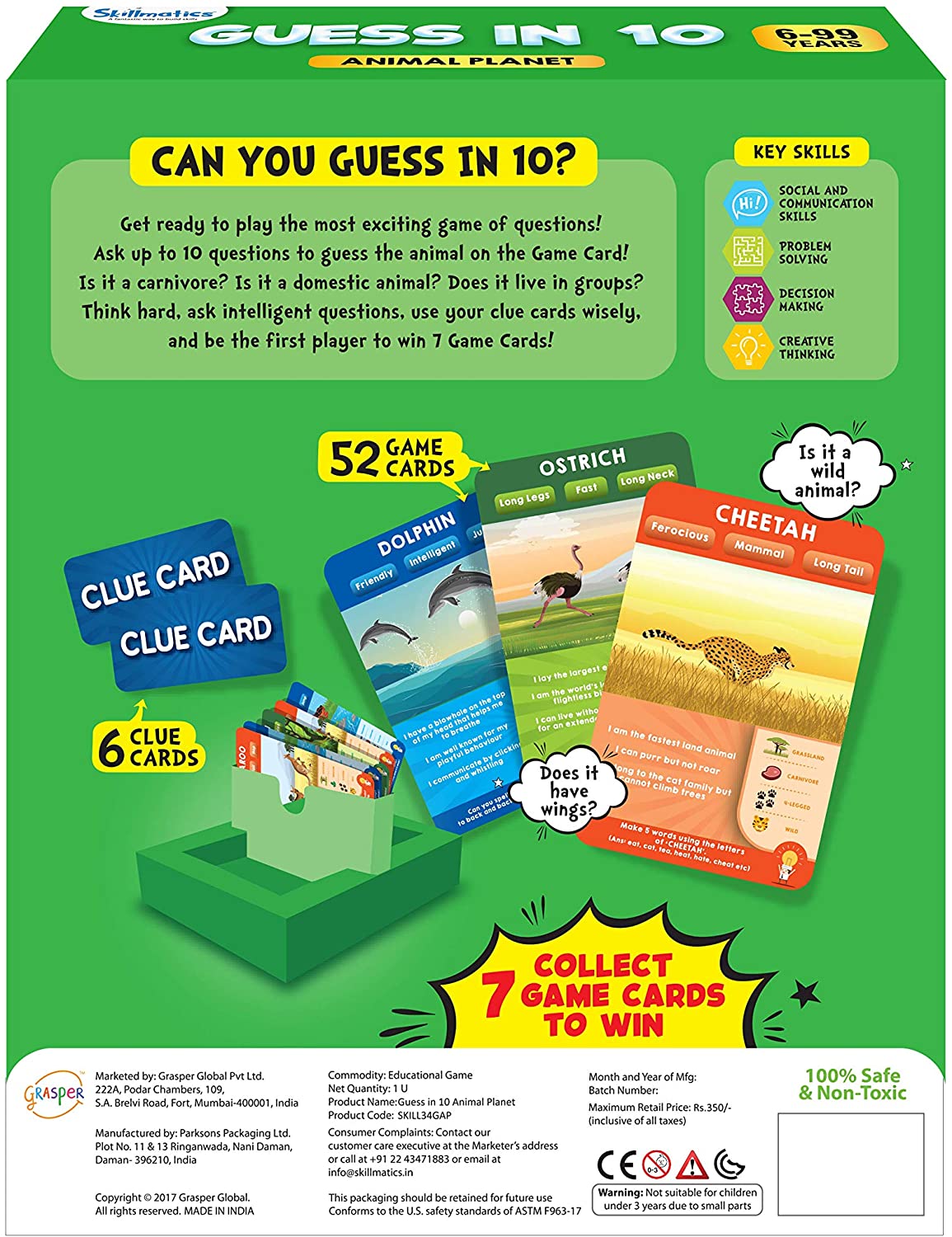 Skillmatics Educational Game : Guess in 10 (Ages 6-99 Years) Animal Planet Skillmatics Educational Game : Guess in 10 (Ages 6-99 Years) Animal Planet